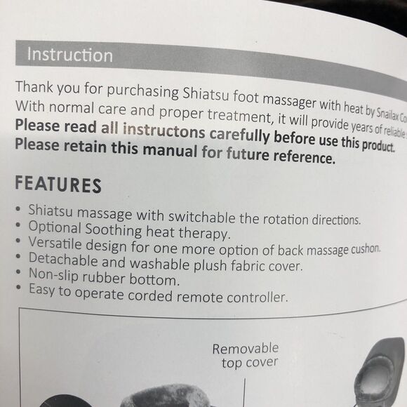 Snailax 2-in-1 Shiatsu Foot and Back Heat Massager SL-522S New Open Box - Picture 16 of 16